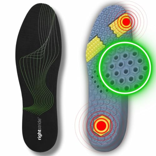 Rightstride Cushion Full Length Insoles - Shock Absorbing Orthotics with Heel Pad - Everyday Walking & Standing - All Shoes & Boots - Injury Relief, Plantar Fasciitis, Arch Support (5-6)