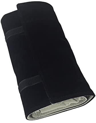 NEWNAN Graue und schwarze Samt-Schmuckrolle, Schmuck-Display-Tasche, Ring-Halskette, Ohrringe, Anhänger, Aufbewahrungstasche, Schmuckschatulle