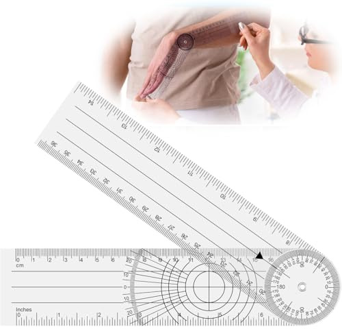 2Pcs Goniomètres Rotatifs à 360 ° Kiné Angle Ruler Transparent Durable Facile à Transporter Convient Aux Maison Et Aux Étudiants