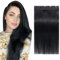 SEGOHAIR Clip in Extensions Echthaar,1 Teilig 5 Clip in Extensions Haarteil 100% Remy Echthaar Glatt Echthaar Extensions Clip,55cm 55g Schwarzschwarz Für Voluminöses Haar