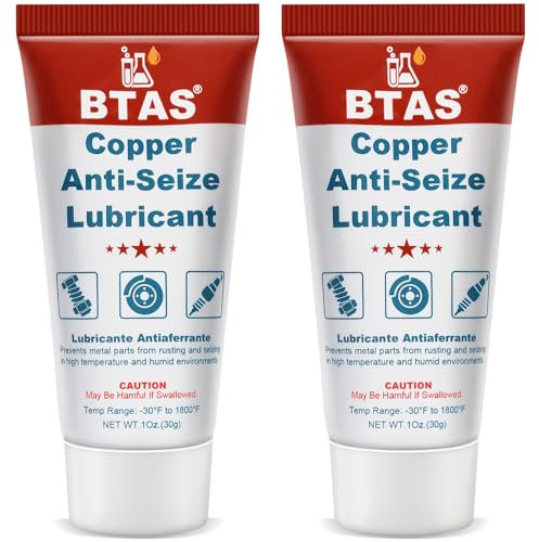 BTAS Anti Seize Lubricant Copper Grease High Temp Never Antiseize for Spark Plug Threads Bolts 1 oz 2 Pcs