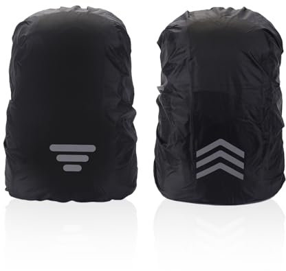 2 piezas de protección de lluvia para mochilas escolares, cubierta impermeable para mochila, cubierta impermeable para rayas reflectantes, cubierta de lluvia para mochilas de viaje, accesorios para