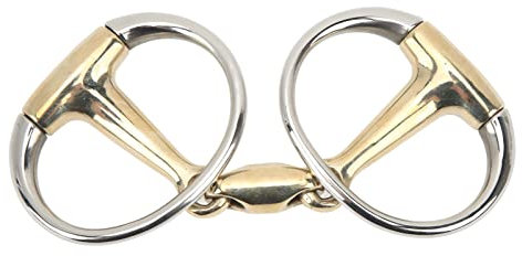 Beufee Trensengebiss für Pferde, 135 mm, Pferdegebiss, Trensengebiss, Allzweckringe, Trensengebiss aus rostfreiem Stahl mit geringer Hebelwirkung und Kupferrolle für den Außenbereich