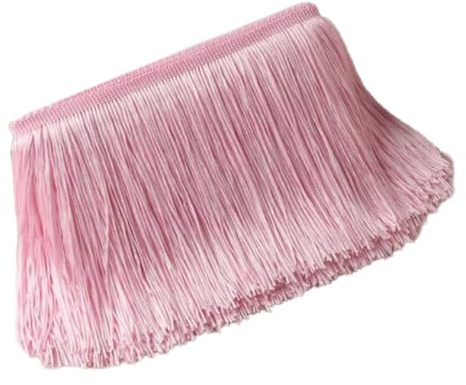 20 cm x 5 m bred tofs franskant dansfransar sågfransar sidenfransar fransar fransband dekorativa band fransar bård band för sömnad, för latinsk klänning underkläder gardiner, rosa