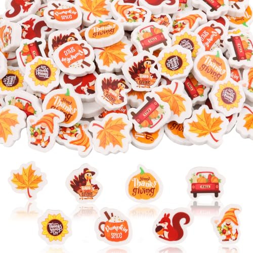 LOMIMOS 120PCS Fall Mini Eraser Bulk,Cute Thanksgiving Erasers Assorted Maple Leaf Novelty Pencil Eraser Desk Pet for Classroom Prizes Homework Rewards Gift Filling Party Favors