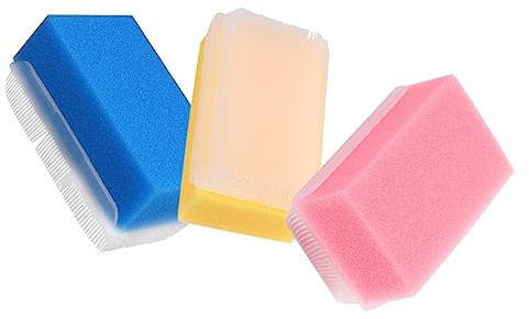 VICASKY 3piezas Cepillo De Masaje Para Baño De Bebés Ejercicios De Integración Sensorial Esponjas De Baño Colores Azul y Amarillo Material Suave y Seguro Para Recién Nacidos Para Masajes y