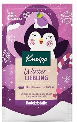 Kneipp Cristaux de bain Winterliebling - Sels de bain avec extrait de prune bio et huile de babassu bio - Végétalien - 60 g