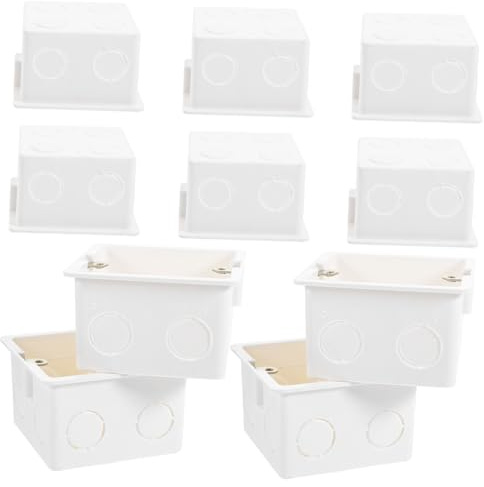 FUTUREORYY Scatola Di Montaggio Elettrica in Pvc 86 Tipo Per Prese a Muro, Scatola Di Giunzione a Parete Resistente, Set Da 10 Pezzi, Installazione Incasso Per Uso Domestico e Commerciale