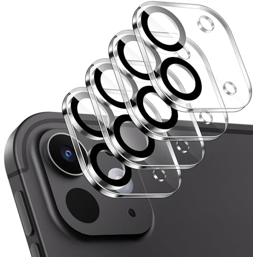 MoKo 4PZ Protezione Obiettivo Fotocamera per iPad Pro 11 Pollici/iPad Pro 13 Pollici M4/M5 2024/2025, 9H Pellicola Protettiva per Obiettivo Fotocamera in Vetro Temperato Resistente ai Graffi
