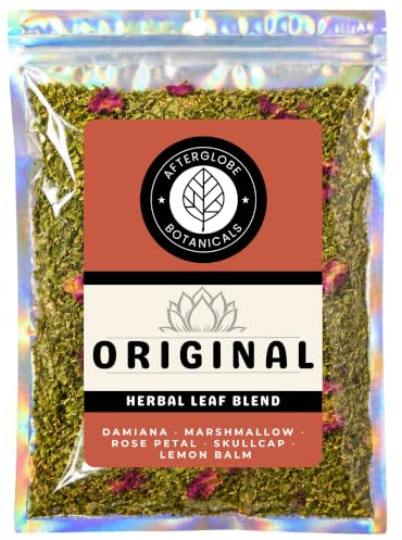 Afterglobe Original Herbal Blend | Marshmallow Leaf, Lemon Balm, Skullcap & Rose | Pre-Ground & Low-Stem Loose Leaf | Herbal Tea (30g)