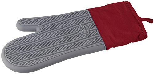 Dr. Oetker Silikon- Back und Ofenhandschuh Flexxibel, Topfhandschuh mit Innenleben aus Baumwolle, Grillhandschuh, Kochhandschuh mit Anti-Rutsch-Grifffläche - hitzebeständig bis 230°C, Menge: 1 Stück