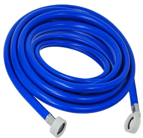Manguera de llenado universal SPARES2GO de 5 metros para lavadora y lavavajillas. Tubo de entrada de agua fría extra largo (5 m).