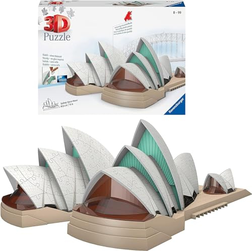 Ravensburger 3D Puzzle 11243 - Sydney Opera House - 216 Teile - Das Opernhaus Sydney zum selber Puzzeln ab 8 Jahren