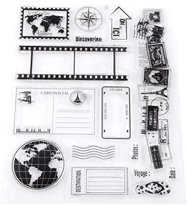 Tnfeeon Tampon en Silicone Tampons Transparents pour Les Cartes Photo Scrapbook DIY Cartes Postales Joint en Caoutchouc 14x18cm