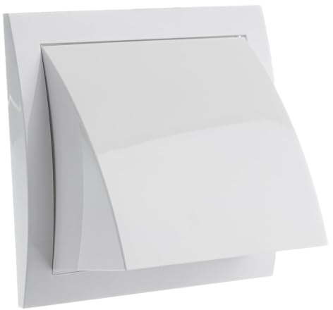 Steinberg14 Weiß Wetterschutzgitter 100mm Abluft-Haube mit Rückstauklappe, Wetterschutz