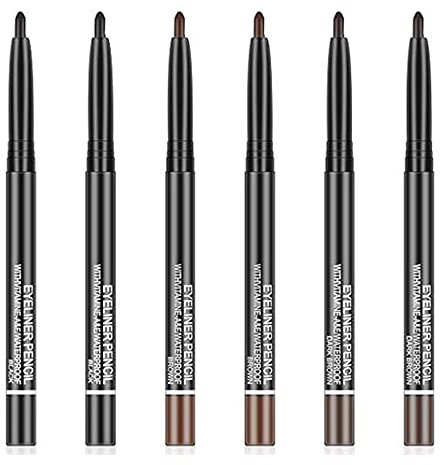 6 Pcs Eyeliner Gel Pens Waterproof Smudge-Proof Smooth Eye Liner Matte Eyeliner Gel Pencil Set for Eyes Makeup(13cm)