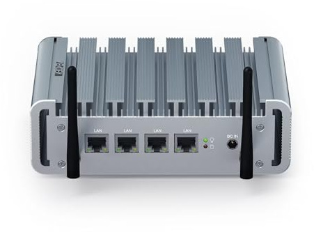 VENOEN Firewall Micro Appliance Celeron J4125, Fanless Firewall Mini PC 2.5gbe, i225 NICs 4 Lan Port, HD, VGA, Wifi, SIM-slot, 8GB DDR4 RAM 128GB SSD, Small Server pc Router PC, AES NI, WatchDog