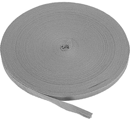 PATIKIL Cintas de sesgo de algodón 1 cm 45 m cinta de algodón de sarga cinta de encuadernación cinta espina pescado para costura regalo envoltura manualidades bricolaje oscuro gris