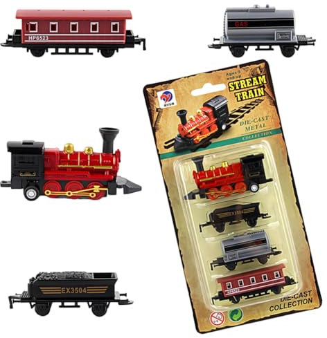 QYEHF Mini modelo de tren de vapor, juego retro de tren de vapor, pequeño adorno de tren, juguete creativo para niños, regalo para niños y niñas