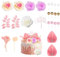 MOSTFUN 36 PCS Boho Cake Decorations, Birthday Cake Toppers with Artificial Flowers Leaves Palm Fans Dried Grasses Cake Balls Card, Reusable Cake Decorating Toppers for Birthday Wedding Party