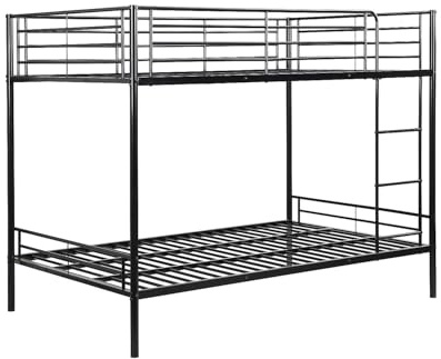 Vente-unique - Letti a castello - 2 x 120 x 190 cm - Nero - DUOTIS II - Letto Bambino