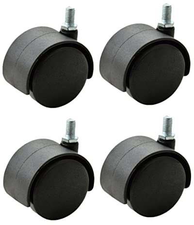 Gadpiparty 4pcs 1.5-inch M8 Threaded Office Chair Wheels Heavy Duty Replacement Casters for Computer and Home Furniture