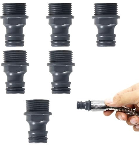 6 unidades de manguera de jardín acoplamiento rápido, conexión de manguera de 1/2 pulgadas, rosca exterior G1/2, conector rápido para grifo, adaptador de manguera de jardín, plástico ABS