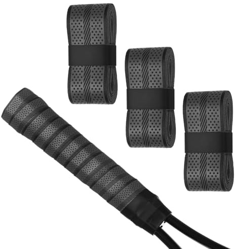 M METERXITY 3-Pack Golf Grip Wrapping Tapes PU Tennis Overgrip Grip Tapes Anti-Slip Sweat Absorbent for Golf/Racquetball/Badminton/Squash/Baseball Bat Handle Black