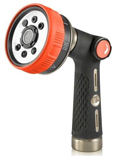 Pistola de Riego, Pistola de Agua para Jardín, 8 Modos Pulverizar Ajustable Pistola de Agua, para Limpieza de Automóvil/Riego del Césped, Baño de Mascotas,Limpieza de Jardines-Aceras
