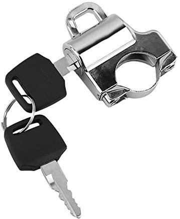 ZASCHMOY Candado de Seguridad Universal para Casco de Motocicleta con Manillar de 22 Mm con 2 llaves: Candado Duradero y Resistente a la Intemperie para Asegurar Cascos (Electrochapado)