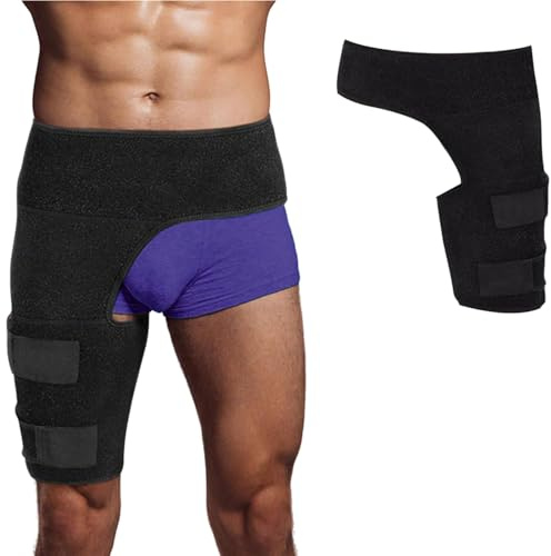 KIMHOME Hip Support, Groin Support Bandage Adjustable Hip Support Belt, Breathable & Lightweight Design, Sport & Daily Comfort for Women & Men, Relieves Hip and Thigh Pressure