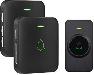AVANTEK Wireless Door Bell, CB-12 Mini Waterproof Doorbell Chime Operating at 1000 Feet with 52 Melodies, 5 Volume Levels & LED Flash