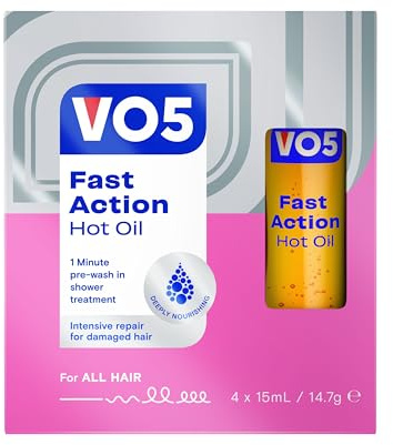 VO5 Nourishing Coconut Hot Oil, Pack of 4, 15ml | Pre-Wash Hair Treatment for Dry, Damaged Hair, Intense Nourishment for Soft, Glossy Results