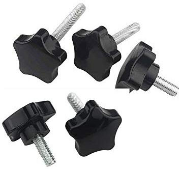 BOZONLI 5 Piezas M10×35mm Perilla de Estrella, Tornillos de Cabeza Moleteada, Perilla de Sujeción de Rosca Perilla de Mano de Plástico Forma de Estrella Tornillo en la Perilla