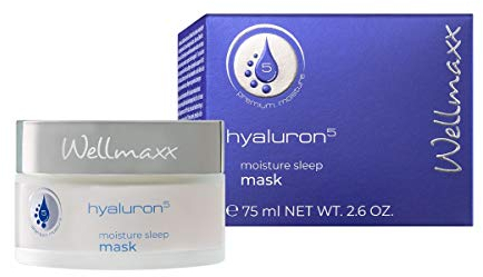 Wellmaxx hyaluron⁵ moisture sleep mask - mit 5-fach Hyaluron & hochwertigen pflegenden Ölen, Feuchtigkeitspflege für alle Hauttypen