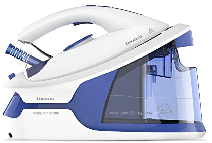 Taurus - Sliding Perfect 2400 Centro de planchado | 2400w | Depósito 1.5L | Planchado Veritcal | Golpe vapor 250g/min | Suela cerámica | Vapor continuo 120g/min, | Sistema Anti goteo | Azul