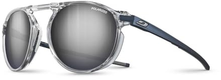 Julbo Obiettivo Occhiali da Sole, Cristallo Brillante/Blu Scuro, Taglia Unica Unisex-Adulto