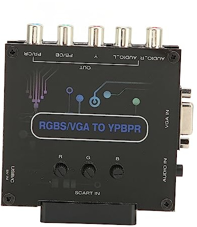 RGBS VGa SCART till YPBPR Converter SCART till YPBPR Component Converter Lämplig för SFC Genesis N64 Dreamcast Wii MD Saturn