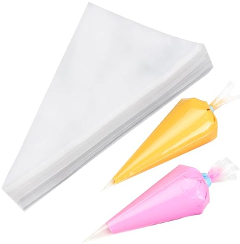 TAKUZA 100 Stück Spritzbeutel Einweg, Profi Einweg Spritzbeutel, Piping Bags, Spitz Zulaufender Einwegspritzbeutel, Okay für Sahne, Gebäck, für Schwerere Füllungen zu Gebrauchen(Transparent)