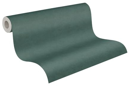 A.S. Création Tapet grön – Casual Living väggtapet 393411 – högkvalitativ enfärgad fibertapet för sovrum – 10,05 m x 0,53 m – tillverkad i Tyskland