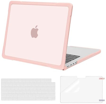 MOSISO Compatible with MacBook Pro 14 inch Case 2026-2021, Pink
