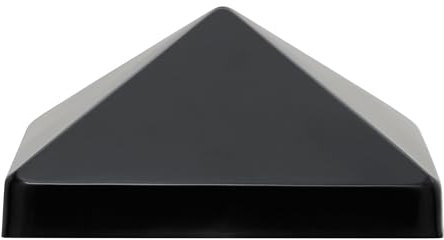 6x6 Pyramid Post Cap – Stainless Steel, Matte Black – Fits 5.5 x 5.5 Wood Posts – Extended ¾ Lip, Tall Peak – Rustproof Fence or Deck Cover – Screws Included