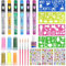 6 Stück Glitzer Haut Tattoo Stifte, Tattoo Gelstifte Set, Temporäre Tattoo Kit, Tattoo Schablonen Aufkleber, Glitzer Farben Marker Tatoostift, Leuchtende Glitter Tattoo Stifte für Festival Party