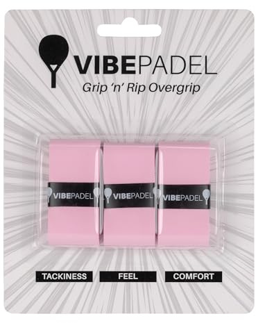 VIBEPADEL | Padel Grip for Tacky Feel | Grip 'n' Rip Padel Overgrip | Padel Racket Grip Tape | Padel, Pickleball, Squash and Badminton Racket Grip Tape | Padel Accessories and Padel Gifts | 3 Pack
