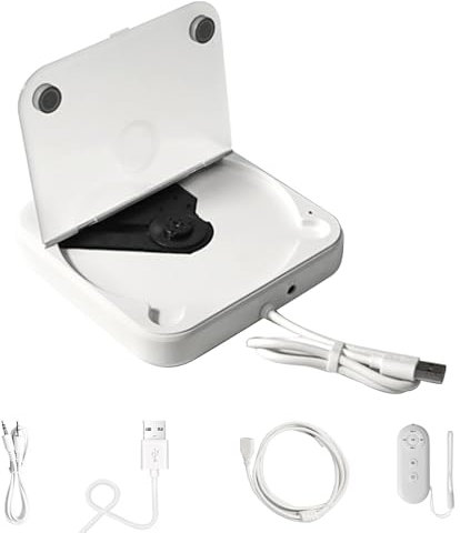 Reproductor de CD universal externo para coche con cubierta antipolvo y reproductor de CD portátil con cable AUX, se conecta al puerto USB del coche, TV, portátil, computadora