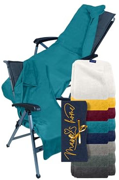 Marie´s Home Housse en tissu éponge pour chaise de jardin, chaise longue de jardin, 70 x 200 cm, pour chaise de camping, chaise pliante, sauna, chaise longue de plage, piscine - 70 x 200 cm - Bleu