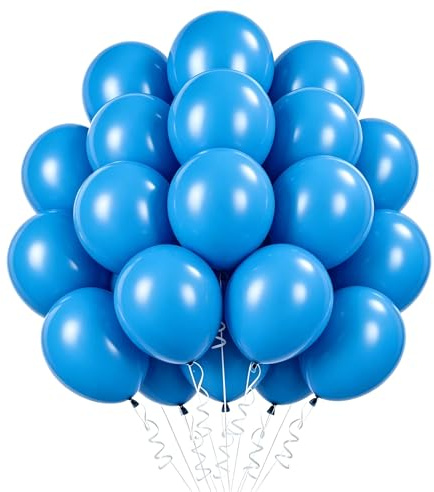 Ballonger blå, 50 stycken 30 cm (12 tum) blå ballonger födelsedag, latexballonger blå, ballong för festdekoration, födelsedag, bröllop, festival, årsdag, dekoration