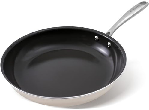 Cookersway Keramik-Spitzlöffel aus Keramik, 24cm Antihaft Eierpfannen für das Kochen, frei von PFOA, PTFE und PFAS, kompatibel mit Induktion, Ofen- und Spülmaschinengefährt