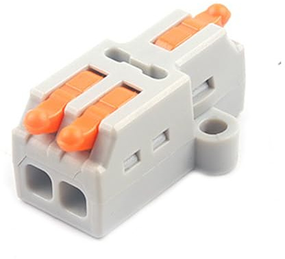 JOYELEC 20 Piezas D1-2 Conectores Eléctricos,1 Entrada y 2 Salida,Adecuado para 0.08-2.5(4.0) mm²cables,250V,32A,Conectores de Empalme de Cable Compactos,Bloques de Conexión Eléctrica