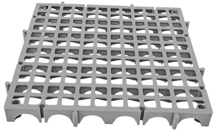 Harilla Rejilla de Suelo Entrelazada de 40 X 40 X 4 Cm, Antideslizante, de Alta Resistencia, para Lavado de Coches, Patio, Balcón, Ducha Y Piscina, Gris, Individual